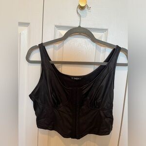 Black Faux Leather Top